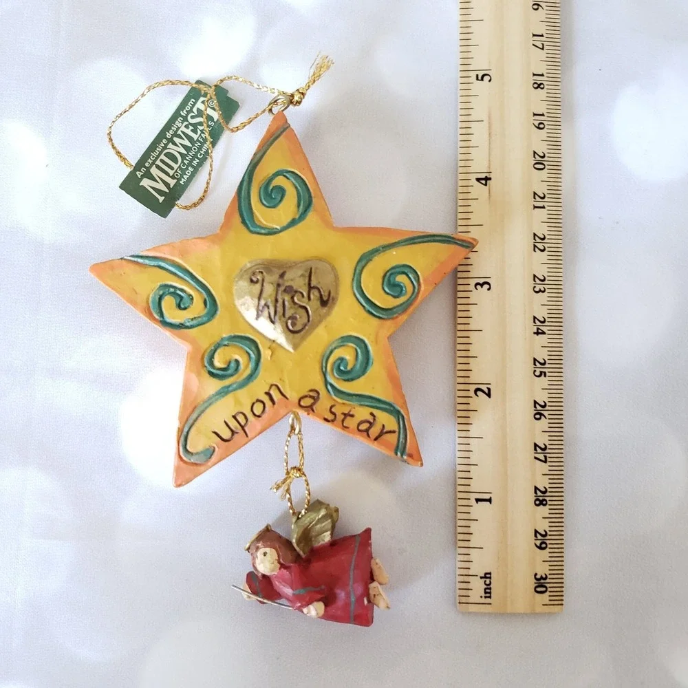 Wish Upon A Star Christmas Ornament Star Angel Midwest Country Decor - Picture 6 of 6